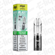 Dojo DOJO BLAST 2000 GO Transparent POD Kiwi Passion Fruit Guava 20mg Pre-Filled Vape Pods
