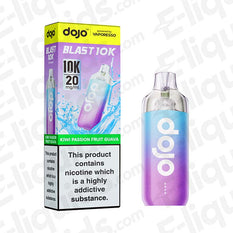 Vaporesso Dojo Blast 10K Pod Kit - Kiwi Passion Fruit Guava flavor with 10,000 puffs and rechargeable battery.