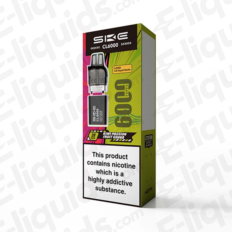 SKE Crystal CL6000 20mg Prefilled Pods Kiwi Passionfruit Guava