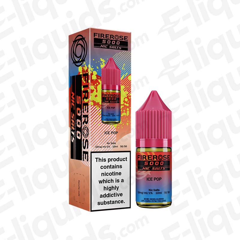 Lemon & Lime Firerose 5000 Nic Salt E-liquid by Elux in pink bottle with vibrant packaging.