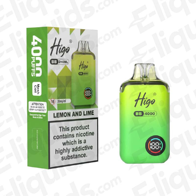 Higo BB 4000 20mg Prefilled Pod Kit Lemon and Lime