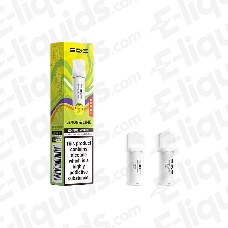 SKE 600 Pro 20mg Prefilled Pods Lemon and Lime