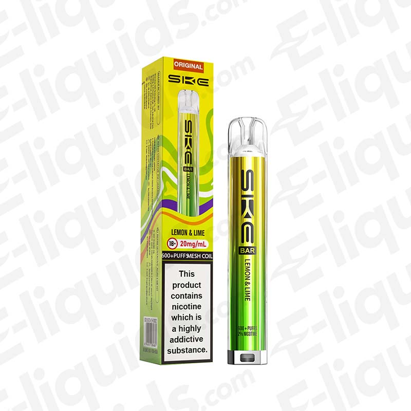 S K E Bar 600 Lemon Lime 20 MG Vape Pod Kit