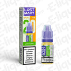 Lost Mary Nic Salt Vape Juice Lemon Lime 10ml bottle and packaging, suitable for pod kits, 5mg strength, addictive substance warning.