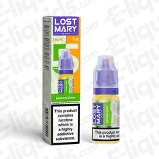 Lost Mary Nic Salt Vape Juice Lemon Lime 5mg 10ml bottle with packaging for pod and starter kits.