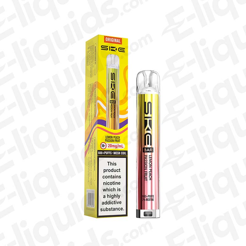 S K E Bar 600 Lemon Peach Passion Fruit 20 MG Vape Pod Kit