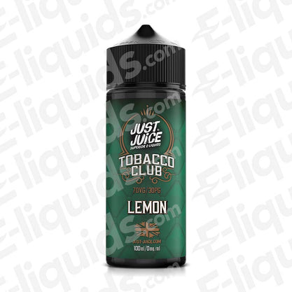 lemon tobacco shortfill eliquid by just juice tobacco club