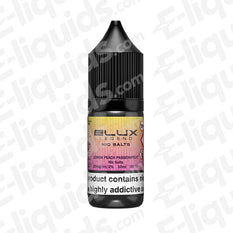Lemon Peach Passion Nic Salt E-liquid by Elux Legend in a 10ml bottle, featuring vibrant flavor notes.