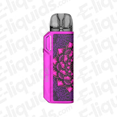 Lost Vape Thelema Elite 40 Vape Pod Kit in vibrant pink with intricate floral design, portable and user-friendly.