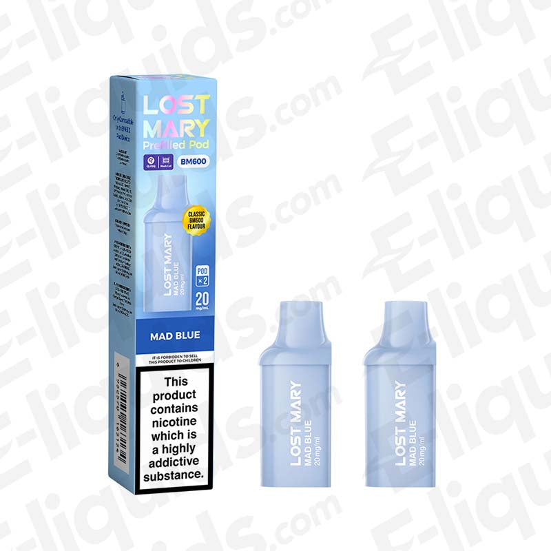 Lost Mary BM600 Blue Razz Ice Prefilled Pods 2 Pack Lost Mary BM600 Blue Razz Ice Prefilled Pods 2 Pack