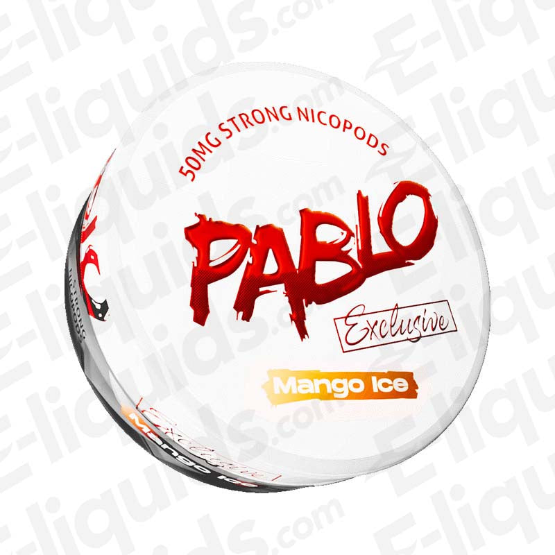 Pablo Exclusive Mango Ice Nicotine Snus Pouches with 50mg nicotine for a refreshing experience.