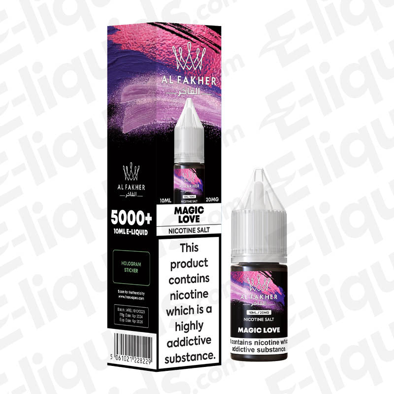 Mango Love 5000+ Nic Salt E-liquid by Al Fakher in a bottle with a hologram sticker, 20mg nicotine strength.