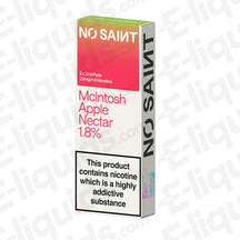 NO SAINT McIntosh Apple Nectar Prefilled Pod with crisp Apple flavour in bright red and white packaging.
