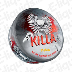 Killa Melon Extra Strong Nicotine Snus Pouches can with bold design and skull graphics.