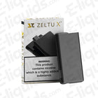 Zeltu X3 Metallic Black Pod Kit with ultra-slim 3mm design, fast USB-C charging, pre-filled 2ml pods, and inhale activation.