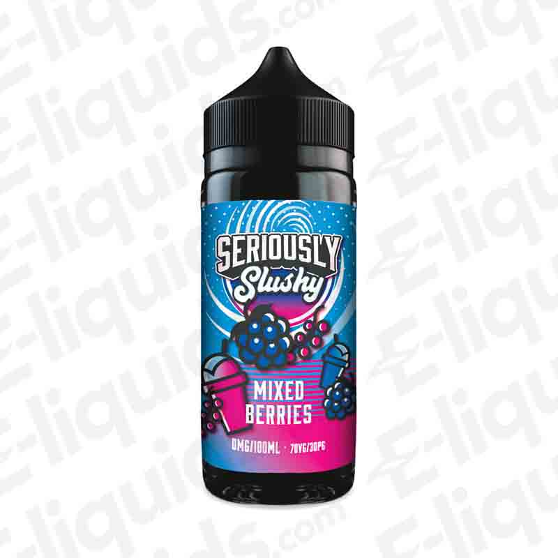 Seriously Slushy Mixed Berries E-liquid by Doozy Vape Co, 100ml bottle, fruity and icy flavor, 70VG/30PG, for sub ohm vaping