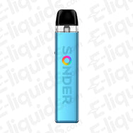 Geekvape Sonder Q2 Vape Pod Kit in blue, compact design, for smooth MTL and RDL vaping, with adjustable power.