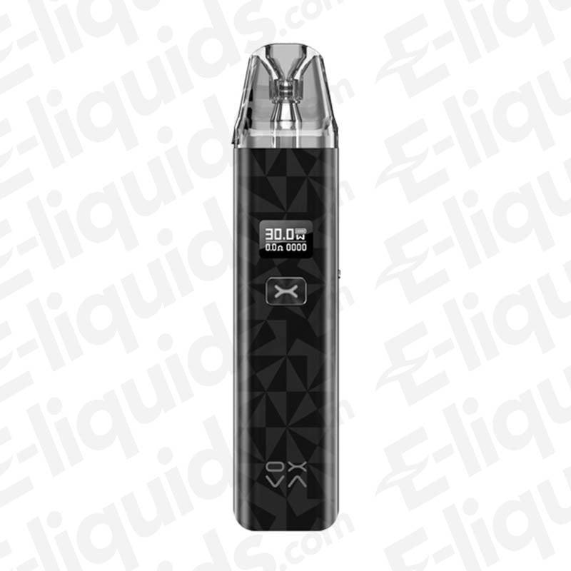 Oxva Xlim Classic Pod Vape Kit showcasing a sleek design, compact size, and digital display for users.