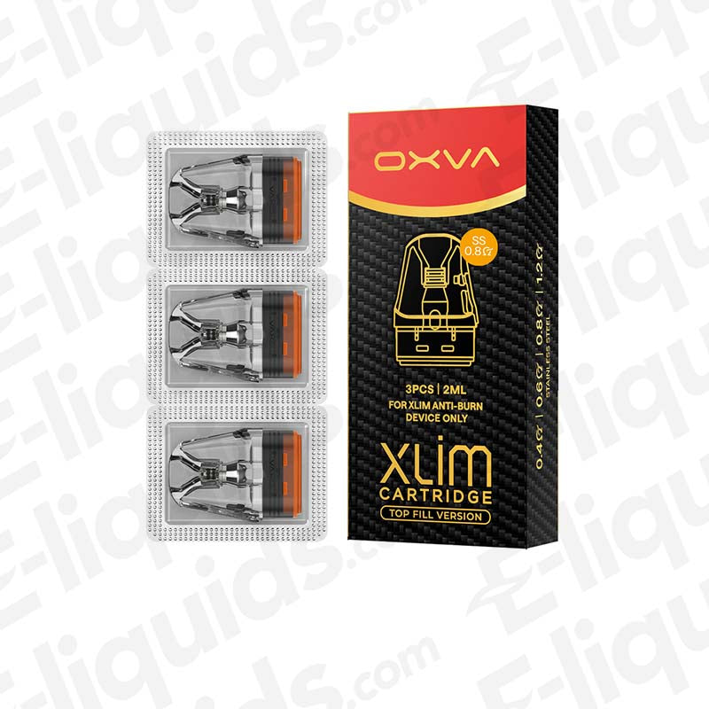 OXVA XLIM Top Fill Stainless Steel Replacement Pods Pack of 3, Anti-Burn Technology, No Dry Hits, Longer Lifespan, Compatible Series