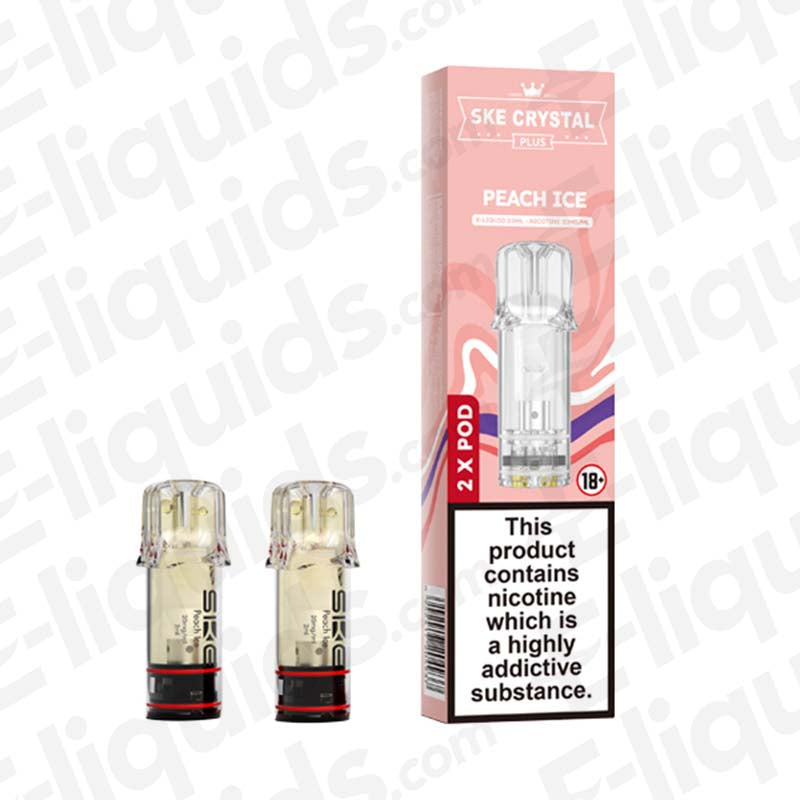 SKE Crystal Plus 20mg Prefilled Pods Peach Ice