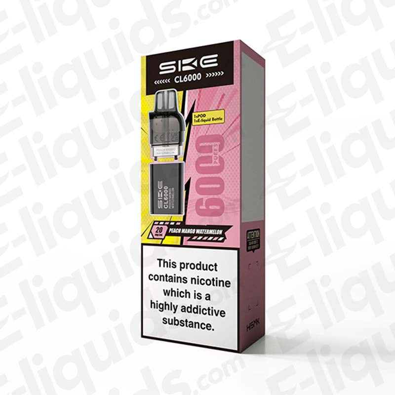 SKE Crystal CL6000 20mg Prefilled Pods Peach mango Watermelon