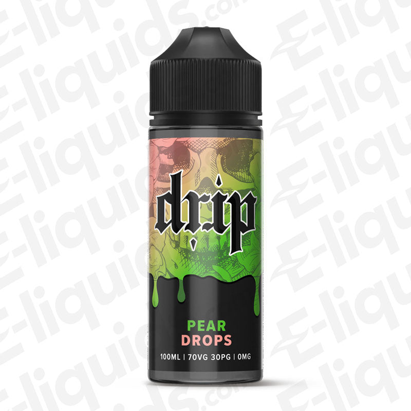 Pear Drops Shortfill E-liquid by Drip in 100ml bottle, sweet pear flavored vape juice.