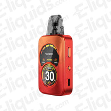 VooPoo Argus A Vape Kit in red featuring dual OLED displays and adjustable wattage.