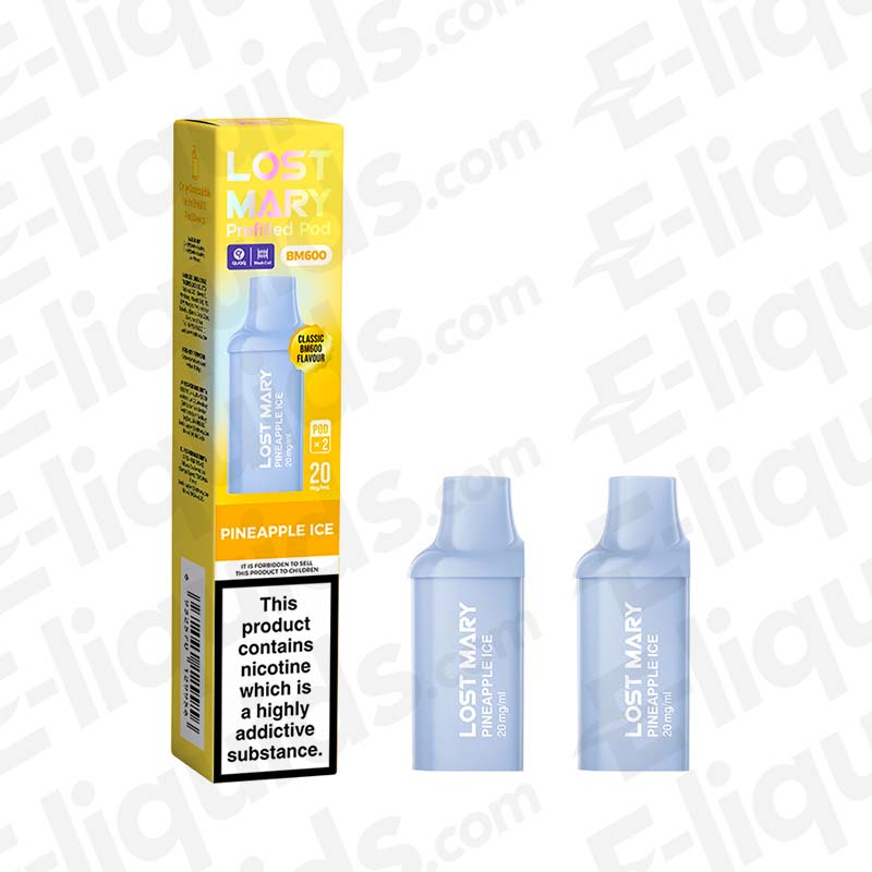 Lost Mary BM600 Pineapple Ice 20mg Pre-Filled Vape Pods