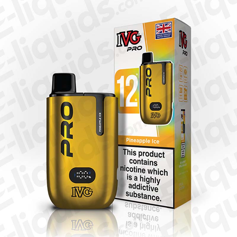 IVG Pro 6000 Disposable Vape in Pineapple Ice flavor with packaging, showcasing stylish design and large puff capability.