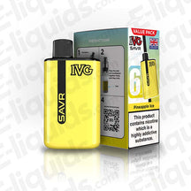 IVG SAVR Prefilled Pod Kit in yellow packaging with Pineapple Ice flavor and user instructions, ideal for vapers.