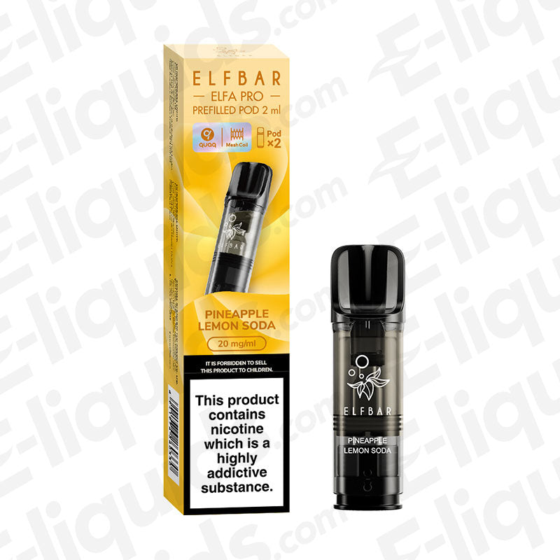Elf Bar ELFA PRO Pineapple Lemon Soda Vape Pods with packaging