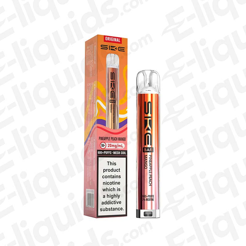 S K E Bar 600 Pineapple Peach Mango 20 MG Vape Pod Kit