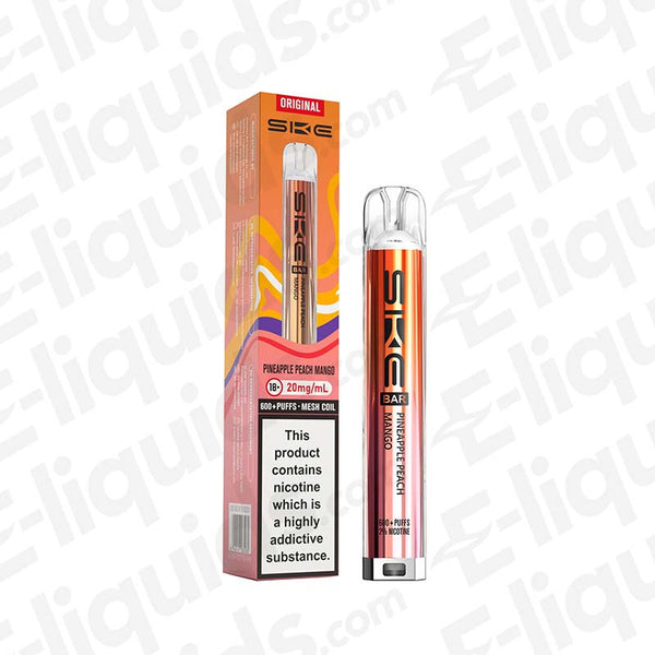 S K E Bar 600 Pineapple Peach Mango 20 MG Vape Pod Kit