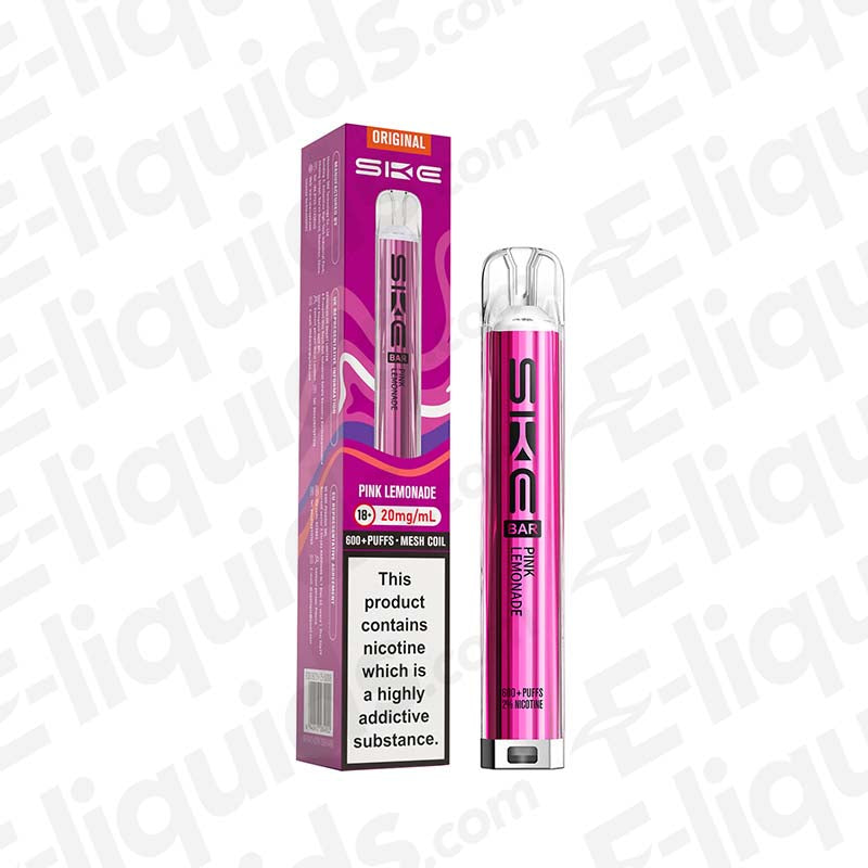 S K E Bar 600 Pink Lemonade 20 MG Vape Pod Kit