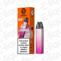Vaporesso Deliciu Mate Vape Pod Kit in Pink Lemonade flavor with packaging, featuring 800mAh battery and MTL vaping design.