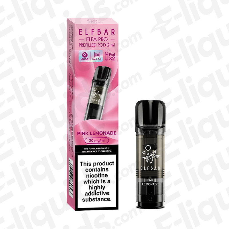 Elf Bar ELFA PRO Pink Lemonade Pre-Filled Vape Pods with packaging
