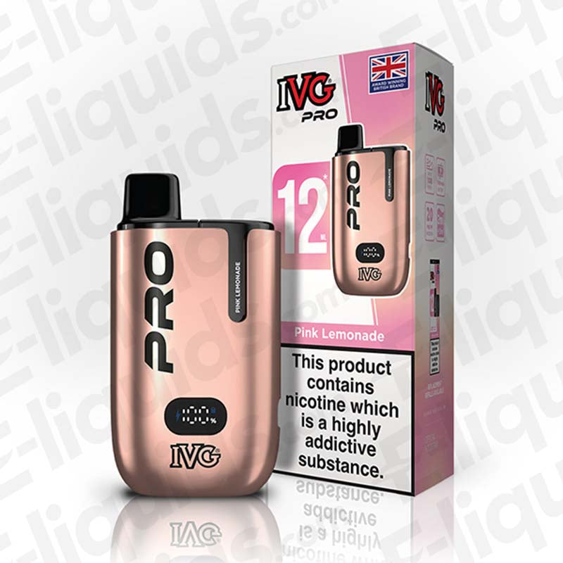 IVG Pro 6000 Pink Lemonade disposable vape with sleek design and LED display, perfect for stylish vaping.