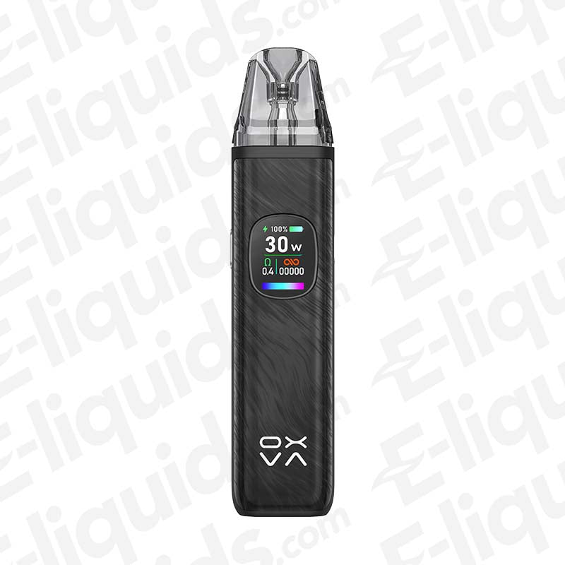 OXVA Xlim Pro 2 Pod Kit in Platinum Black featuring a sleek design with a digital display and fast charge USB-C port.
