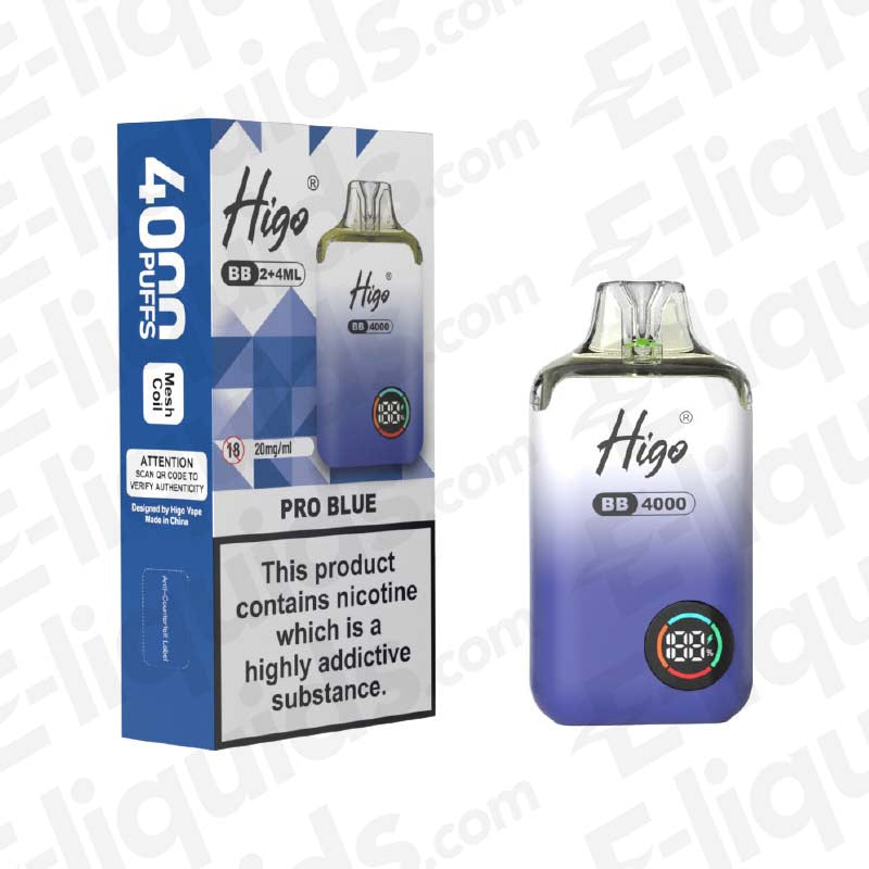 Higo BB 4000 20mg Prefilled Pod Kit Pro Blue