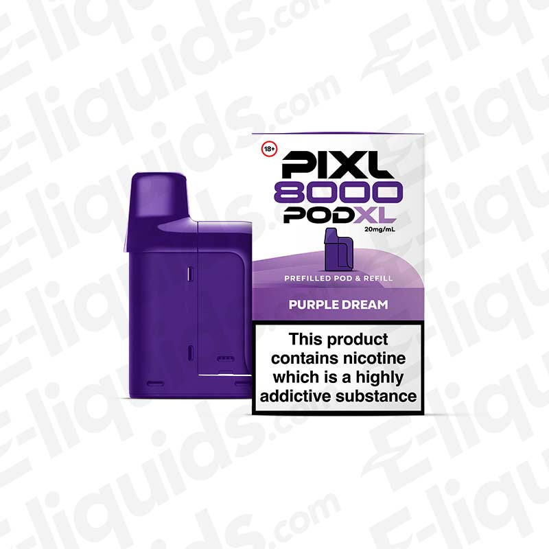 PIXL 8000 Purple Dream prefixed pod, 8000 puffs, 20mg nicotine strength