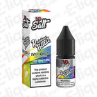 Rainbow Blast Nic Salt E-liquid by IVG - 10ml bottle featuring fruit cocktail flavors with menthol, ideal for pod kits. 10 to 20mg strength.