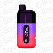 PIXL Duo Legal Big Puff Disposable Vape with Raspberry Cream and Raspberry Mojito flavors in vibrant colors.