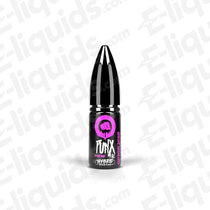 Riot Squad Punx Raspberry Grenade Hybrid Salt E-liquid 10ml bottle with vibrant design and flavors of raspberry and lemonade.