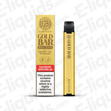 Gold Bar Reload Pod Kit in Raspberry Watermelon flavor with refillable pod and rechargeable battery.