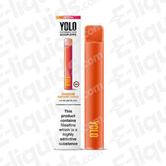 YOLO Mesh M600 20mg Disposable Vape Rhubarb Raspberry Orange