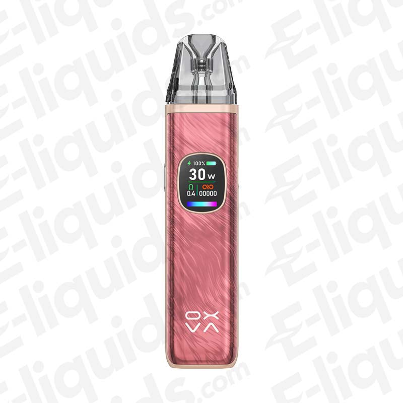 OXVA Xlim Pro 2 Pod Kit in Rose Pink with LED display and fast charging USB C port, 1300 mAh battery for extended use.