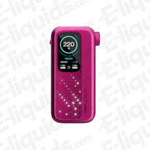 Voopoo Vinci Spark 220 Rose Red Vape Mod with customizable dial, 220W output, and sleek design for vapers seeking style and performance.