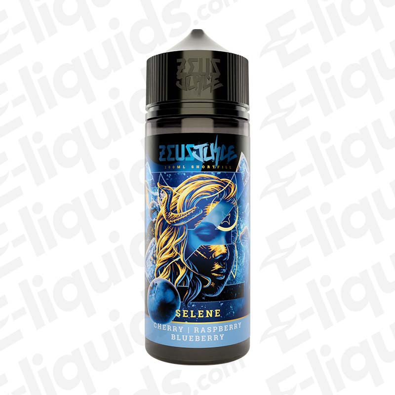 Zeus Juice Selene 70/30 100ml Shortfill Vape Juice 0mg 100ml bottle in black and blue packaging.