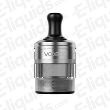 VooPoo PNP X MTL Vape Pod with silver finish and black drip tip, ideal for Mouth-To-Lung vaping.
