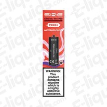 SKE Crystal 4-in-1 Pod Kit with Watermelon Ice flavor, featuring a warning label about nicotine.